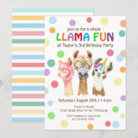 Whole Llama Fun Colourful Kids Birthday Party