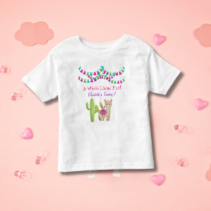 Whole Llama Fun Pink Purple Cactus Child Birthday  Toddler T-Shirt