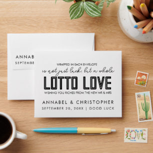 whole lotto love Lottery Ticket Wedding favour Envelope