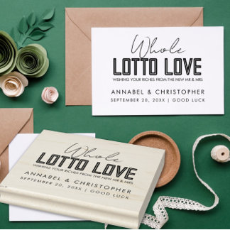 whole lotto love Lottery Ticket Wedding favour Rubber Stamp