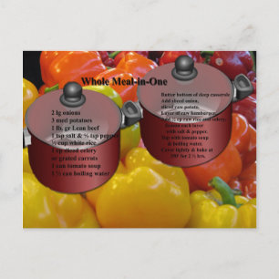 Whole Meal in One Recipe Postcard