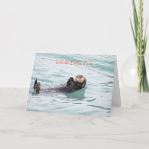 Whole O'tta Love floating otter Christmas card