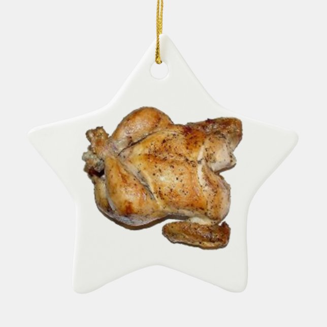 Whole Roast Chicken Ceramic Tree Decoration (Front)