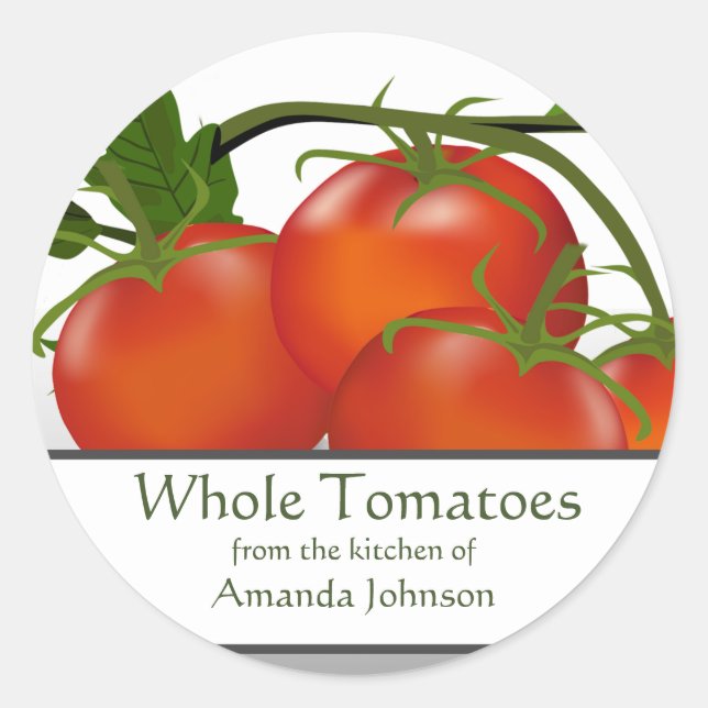 Whole Tomatoes Classic Round Sticker (Front)