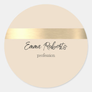 Whole Wheat Gold Foil Rustic Faux Classic Round Sticker