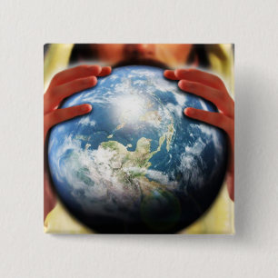 Whole World in His Hands 15 Cm Square Badge