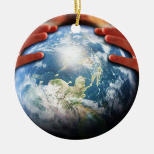 Whole World in His Hands Ceramic Tree Decoration