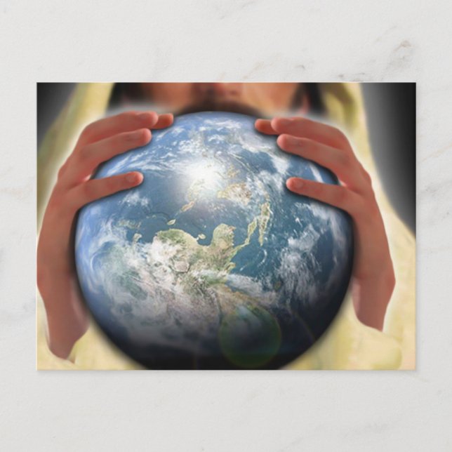 Whole World in His Hands Holiday Postcard (Front)