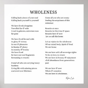Wholeness Soul Self Love poem poster wall art