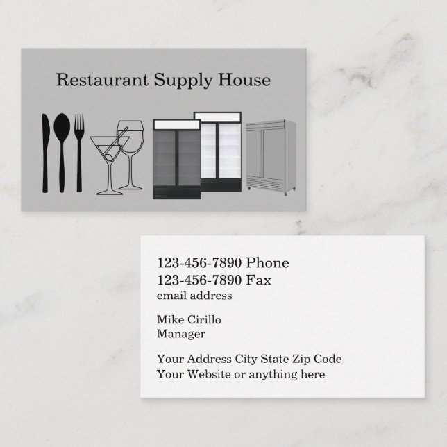 Wholesale Restaurant Supply Business Cards (Front/Back)