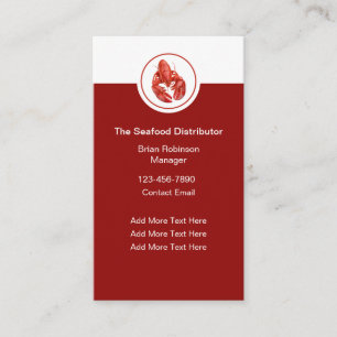 Wholesale Seafood Distributor Business Cards