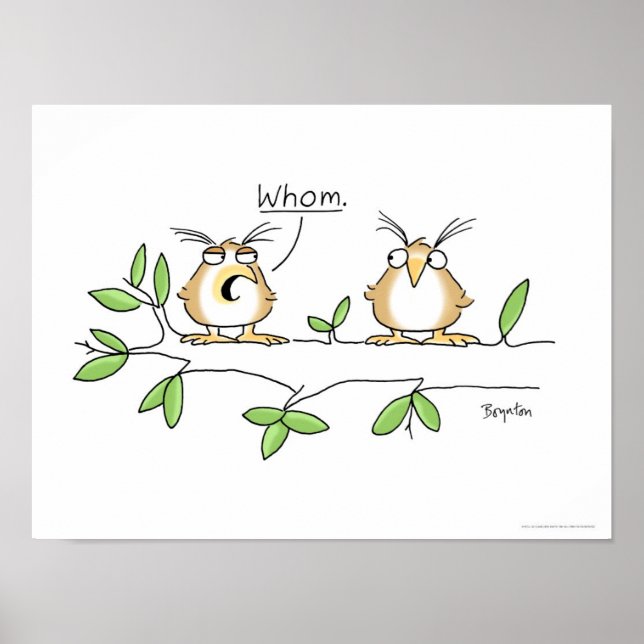 WHOM OWL poster by Sandra Boynton (Front)