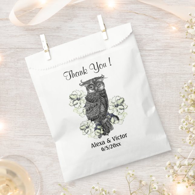 Whoo? Got Married Green Thank You Favour Bag (Clipped)