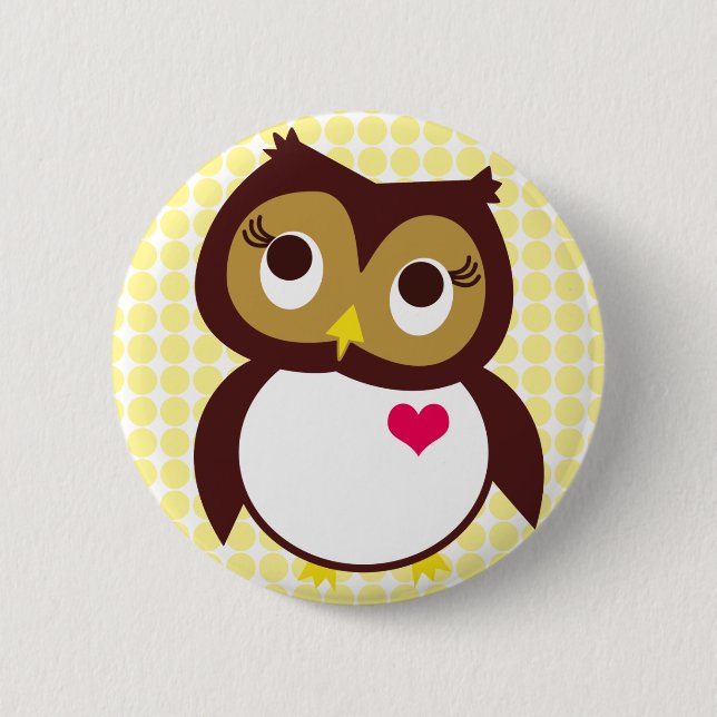 Whoo Loves You 6 Cm Round Badge (Front)