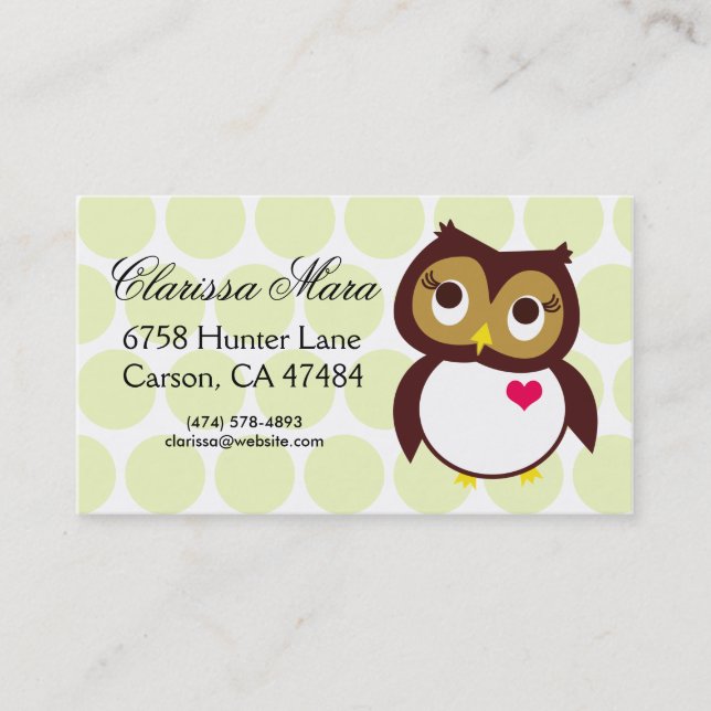 Whoo Loves You Business Card (Front)