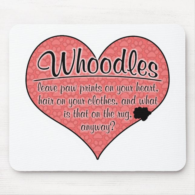 Whoodle Paw Prints Dog Humour Mouse Mat (Front)