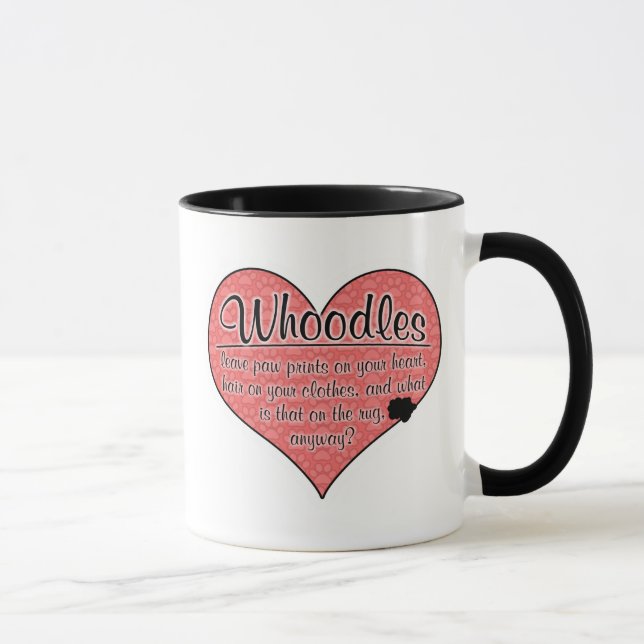 Whoodle Paw Prints Dog Humour Mug (Right)