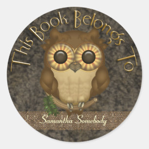Whoolio The Cutest Owl Bookplate Stickers