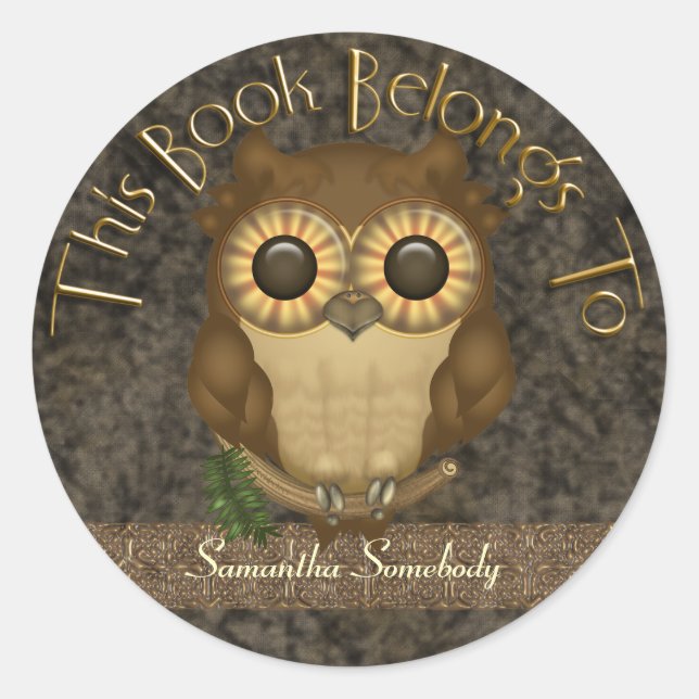 Whoolio The Cutest Owl Bookplate Stickers (Front)