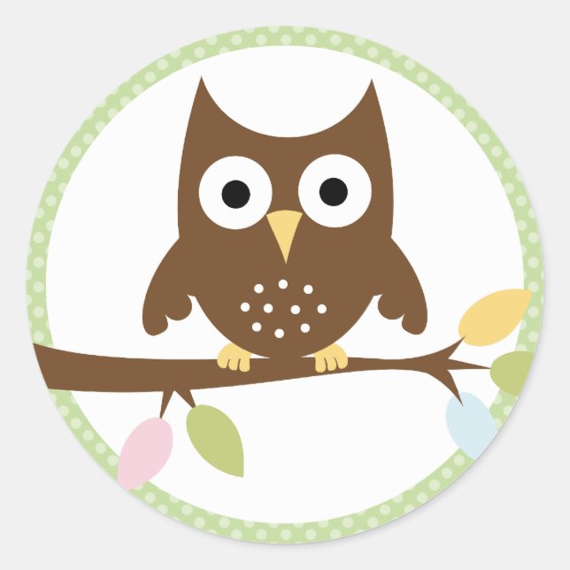 {whooo is having a baby?} classic round sticker (Front)