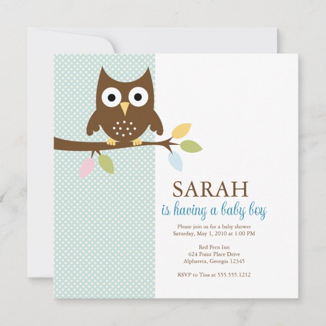 {whooo is having a baby?} invitation (Front)