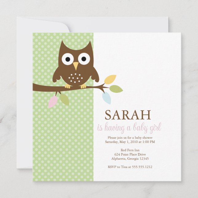 {whooo is having a baby?} invitation (Front)