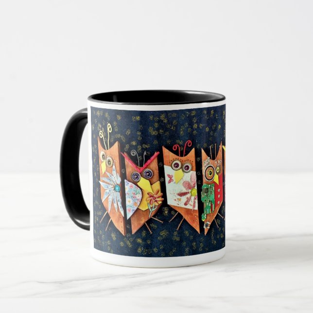 Whooooooo loves coffee?  Two-Tone coffee mug (Front Left)