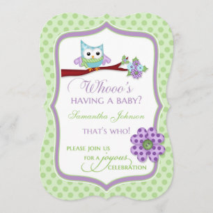 Whooo's Having a Baby? Owl Shower Invitation