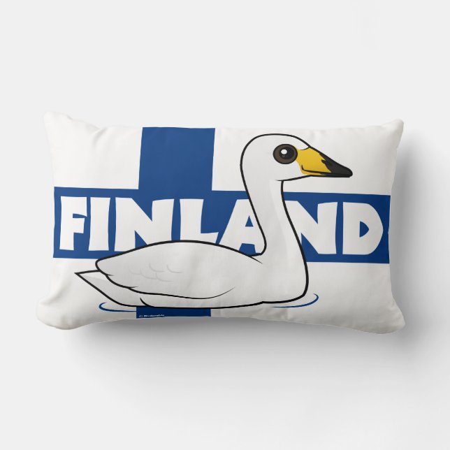 Whooper Swan of Finland Lumbar Cushion (Front)