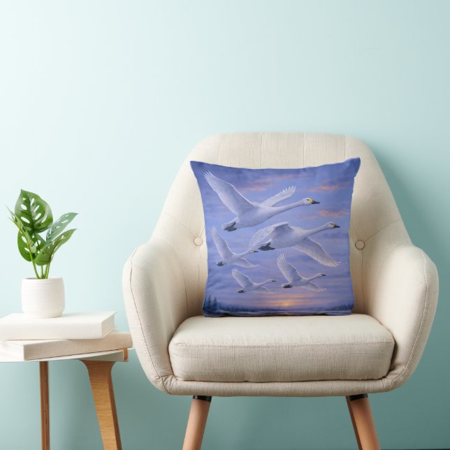 Whooper Swans at Dusk Cushion (Chair)