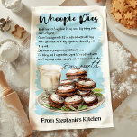 Whoopie Pies Recipe Personalised Tea Towel<br><div class="desc">Bring a touch of sweetness to your kitchen with this personalised Whoopie Pies Recipe kitchen towel. Featuring the classic whoopie pie recipe,  this towel is both functional and decorative. Customise with your name or message,  making it an ideal gift for whoopie pie lovers and baking enthusiasts alike.</div>