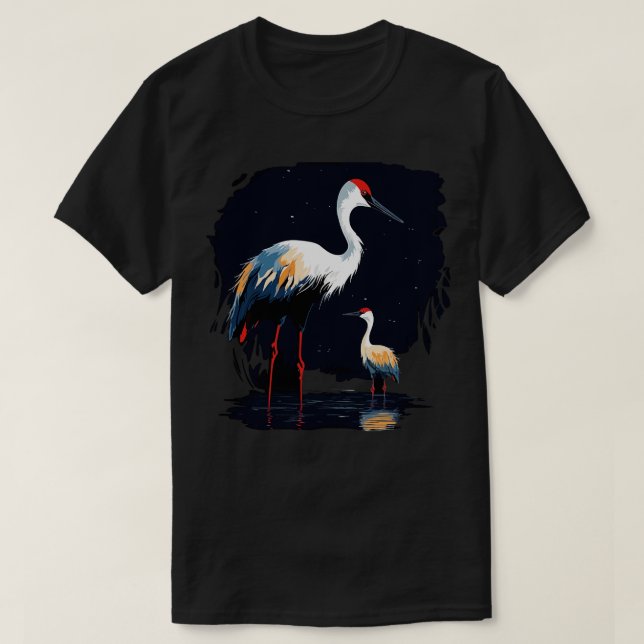 Whooping Crane Fathers Day T-Shirt (Design Front)