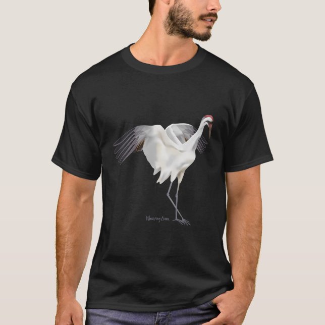 Whooping Crane Graphic Wildlife Bird Watching T-Shirt (Front)