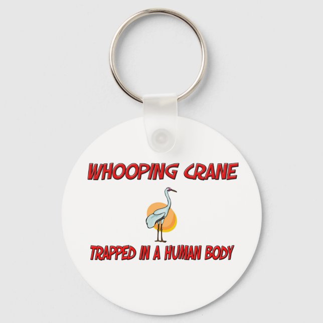 Whooping Crane trapped in a human body Key Ring (Front)