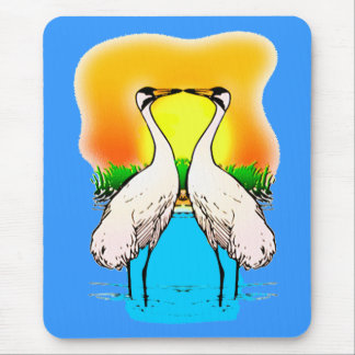 Whooping Cranes in Love Mouse Mat