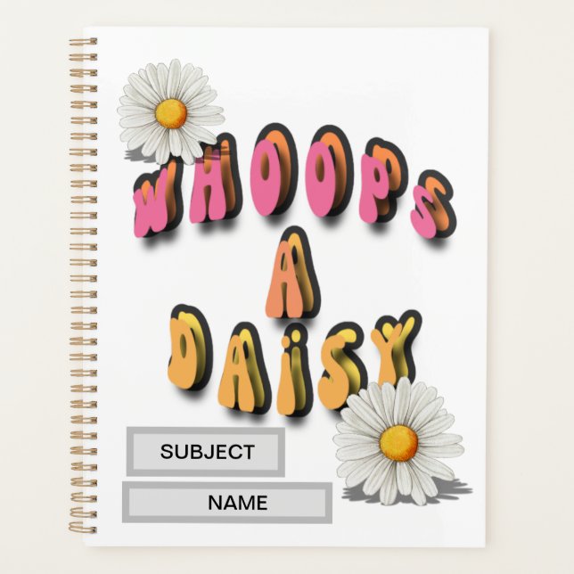 Whoops a daisy work book with templates planner (Front)