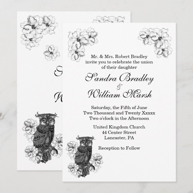 Whoo's Getting Married Awesome Wedding Invitation (Front/Back)