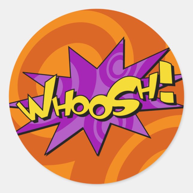 Whoosh Comic Book Sticker (Front)