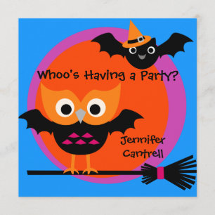 Whooty Hoot Halloween Party Invitation