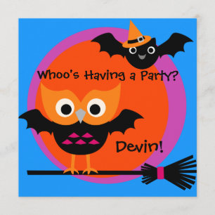 Whooty Hoot Halloween Party Invitation