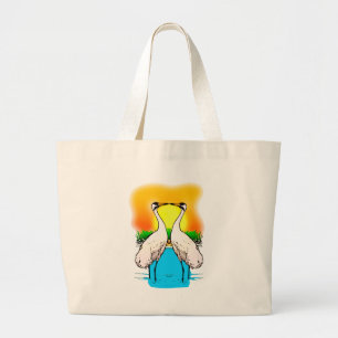 Whopping Cranes in Love Large Tote Bag