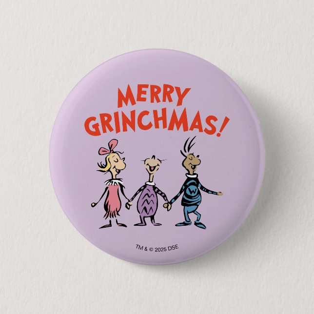 Whos Holding Hands Merry Grinchmas 6 Cm Round Badge (Front)