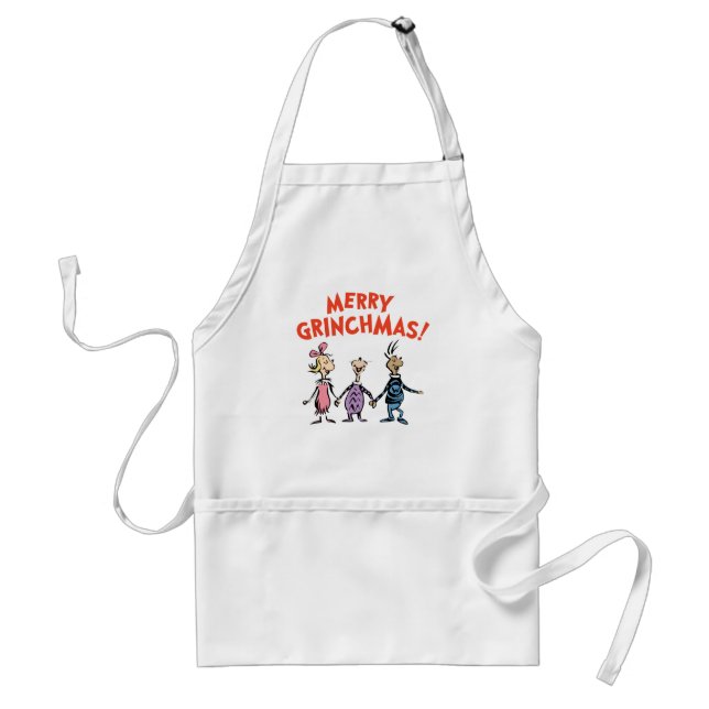 Whos Holding Hands Merry Grinchmas Standard Apron (Front)
