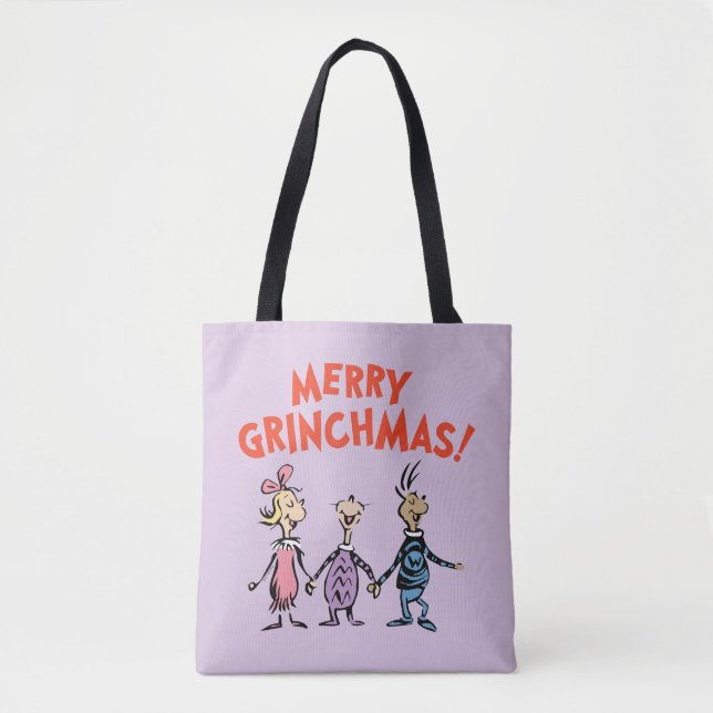 Whos Holding Hands Merry Grinchmas Tote Bag (Front)