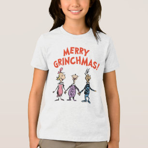 Whos Holding Hands Merry Grinchmas Tri-Blend Shirt