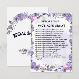 WHO'S MORE LIKELY? WEDDING GAME CARD