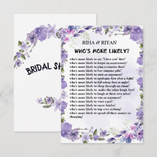 WHO'S MORE LIKELY? WEDDING GAME CARD