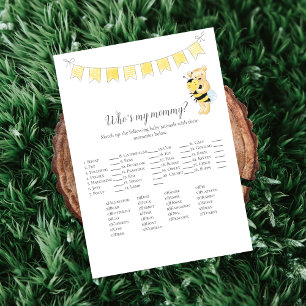 Who's My Mummy Game Girl Teddy Bear Card