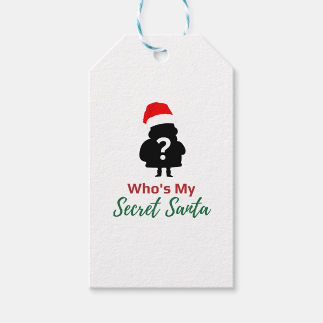 Who's My Secret Santa Gift Tags (Front)
