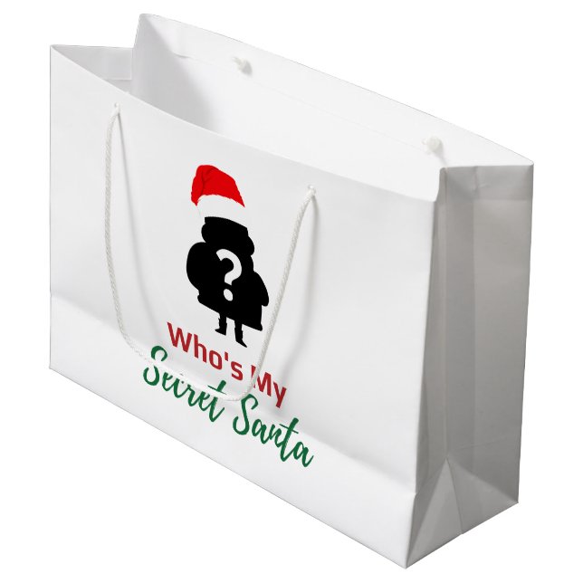 Who's My Secret Santa Large Gift Bag (Front Angled)